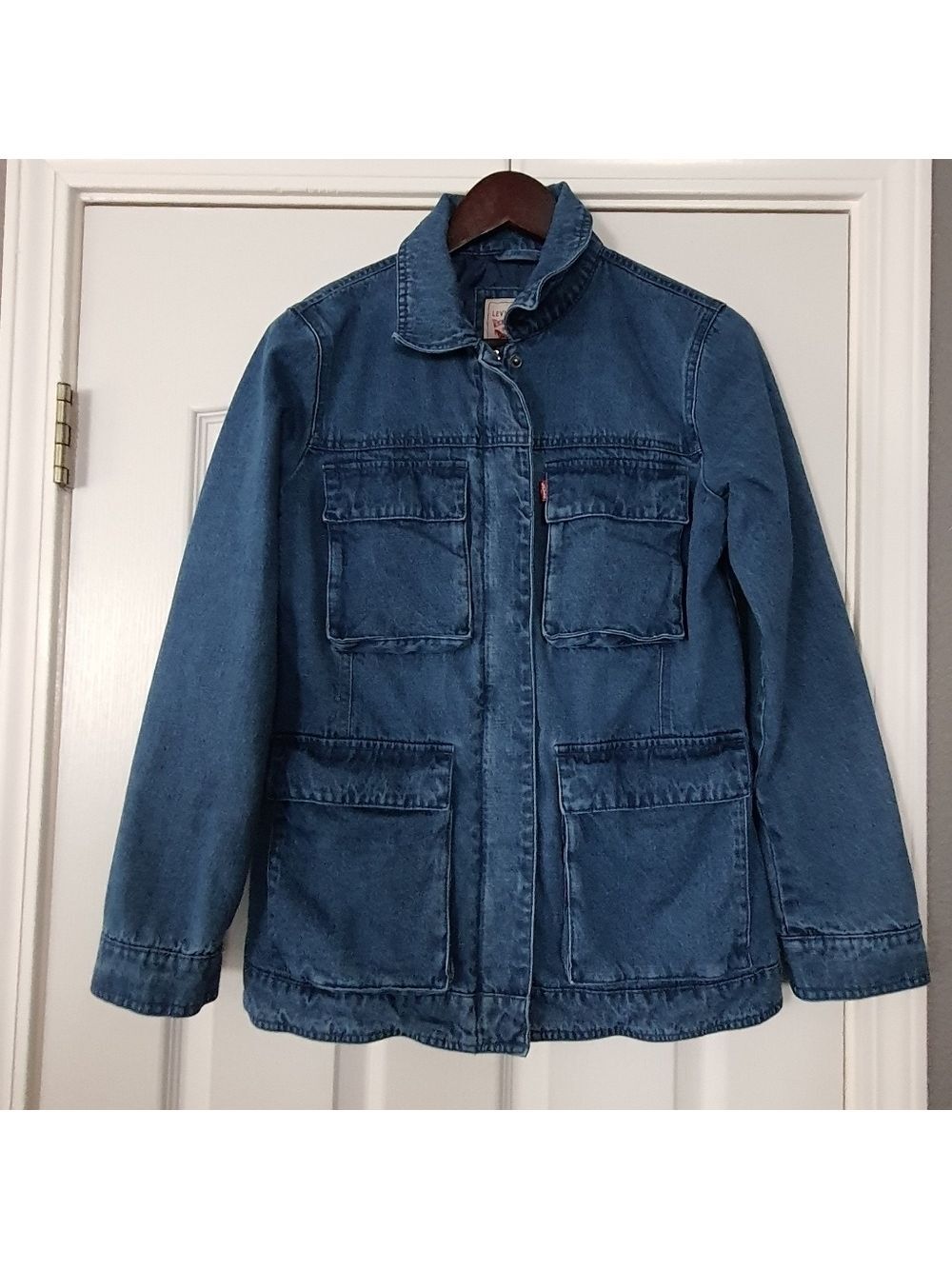 Levi's Womens Denim Jean Jacket Size Xs Utility 4 Front Pockets Field Jacket